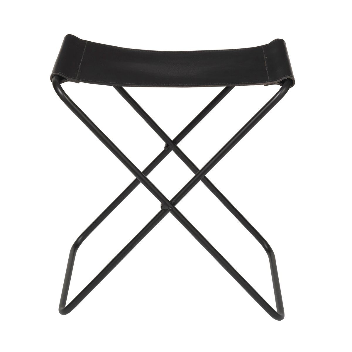 broste copenhagen tabouret nola cuir noir, 45 cm