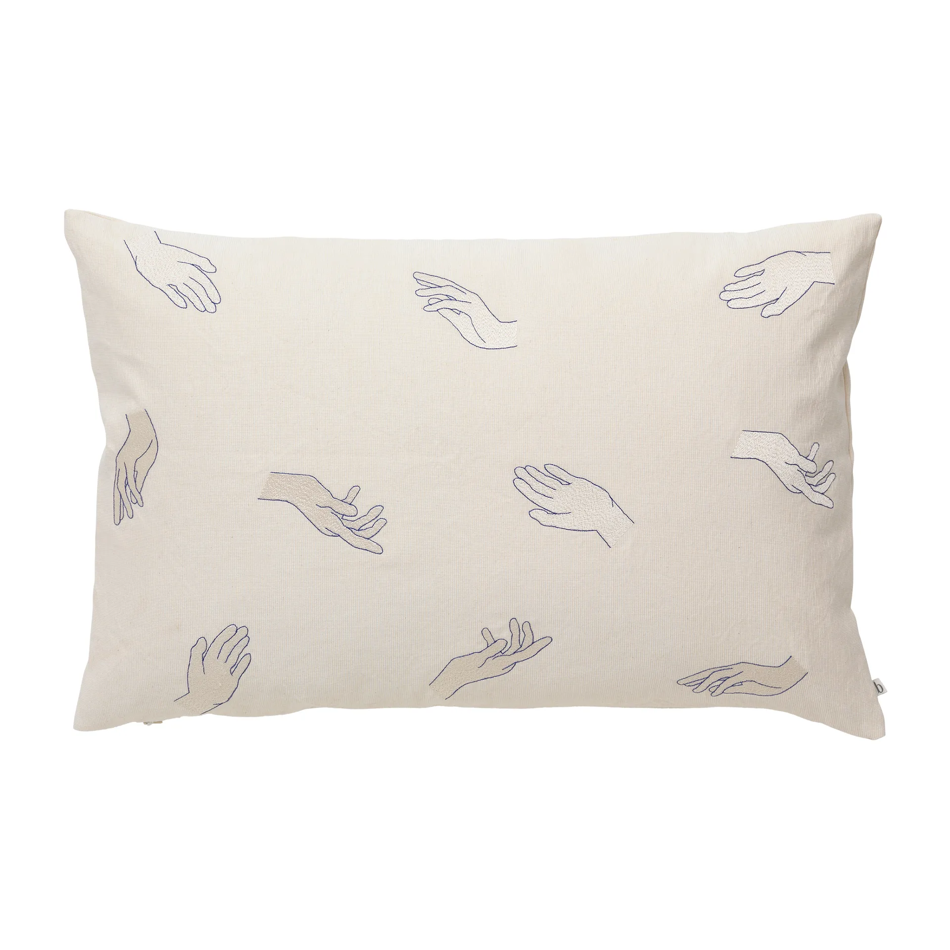 Taie d'oreiller Touch 40x60 cm, Intense bleu-off white Broste Copenhagen