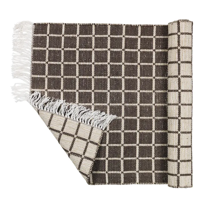 Tapis en coton Henny 140x200 cm - Light grey-aubergine - Broste Copenhagen