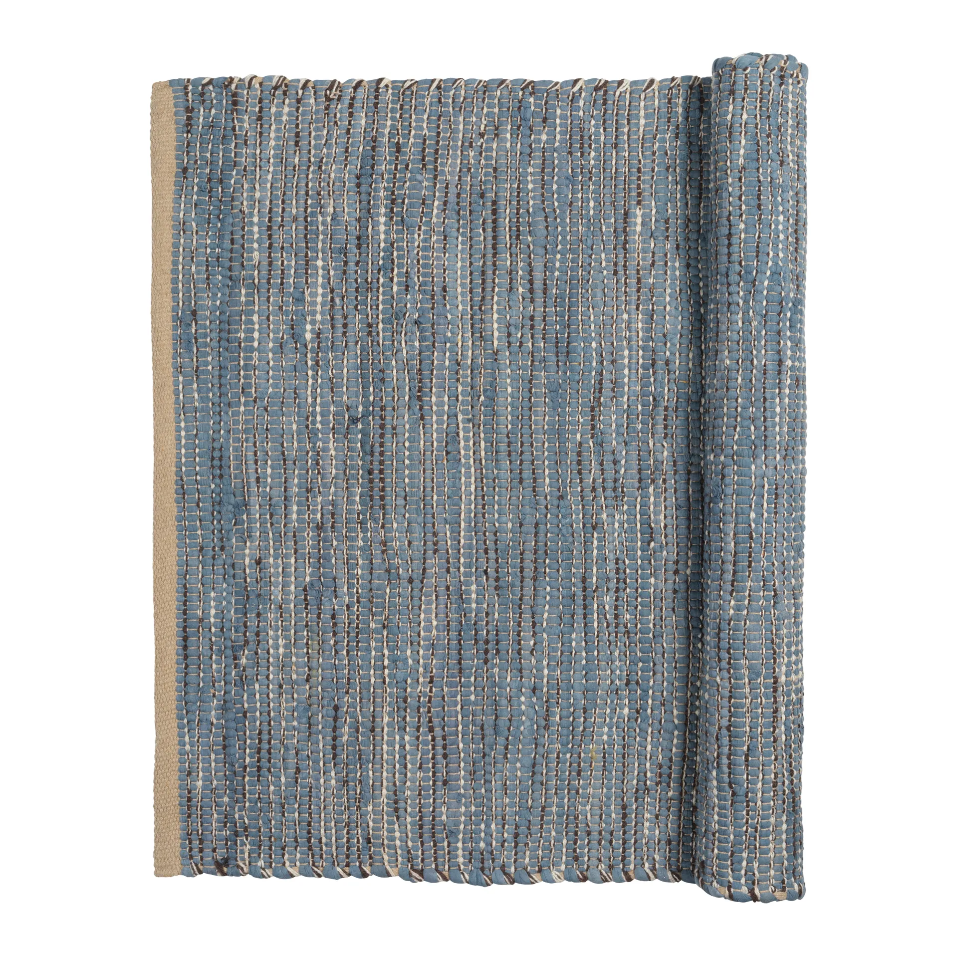 Tapis en coton Magda 80x250 cm, Flint stone blue Broste Copenhagen