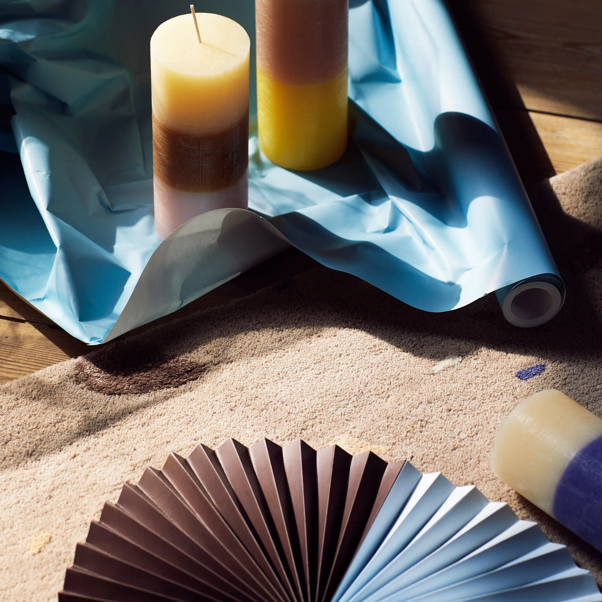 Tapis en laine Terrazzo 140x200 cm, Carafe brown-blue spot Broste Copenhagen