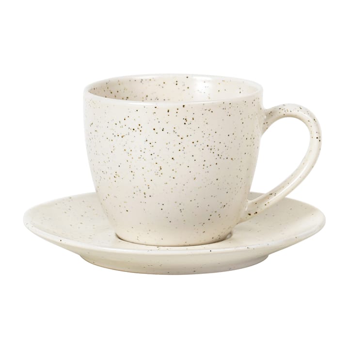 Tasse avec soucoupe Nordic Vanilla 15 cl - Cream with grains - Broste Copenhagen