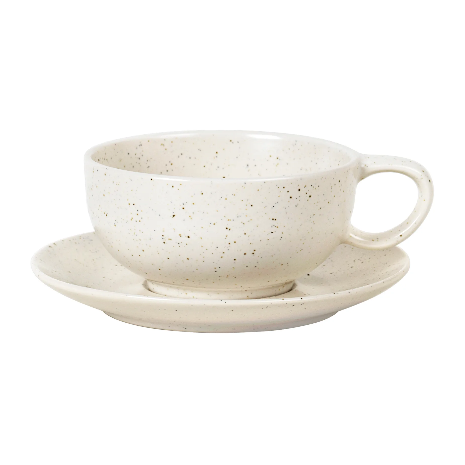 Tasse avec soucoupe Nordic Vanilla 25 cl, Cream with grains Broste Copenhagen