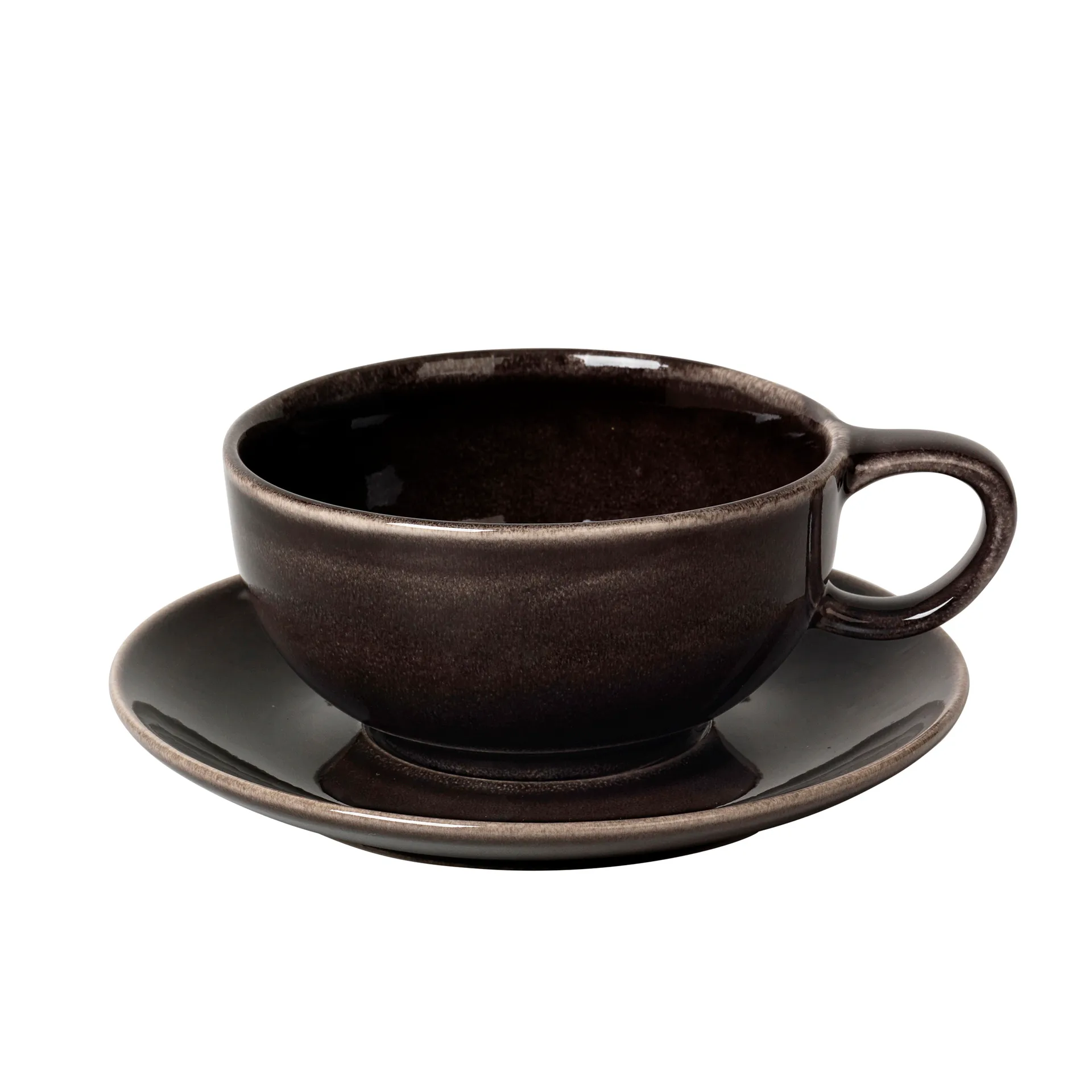 Tasse de thé et soucoupe Nordic Coal, 5,8 cm Broste Copenhagen