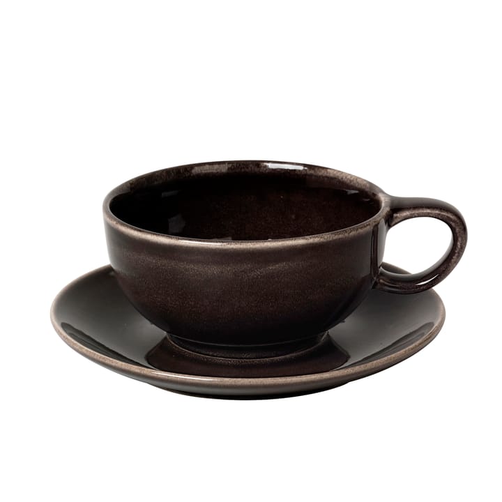 Tasse de thé et soucoupe Nordic Coal - 5,8 cm - Broste Copenhagen