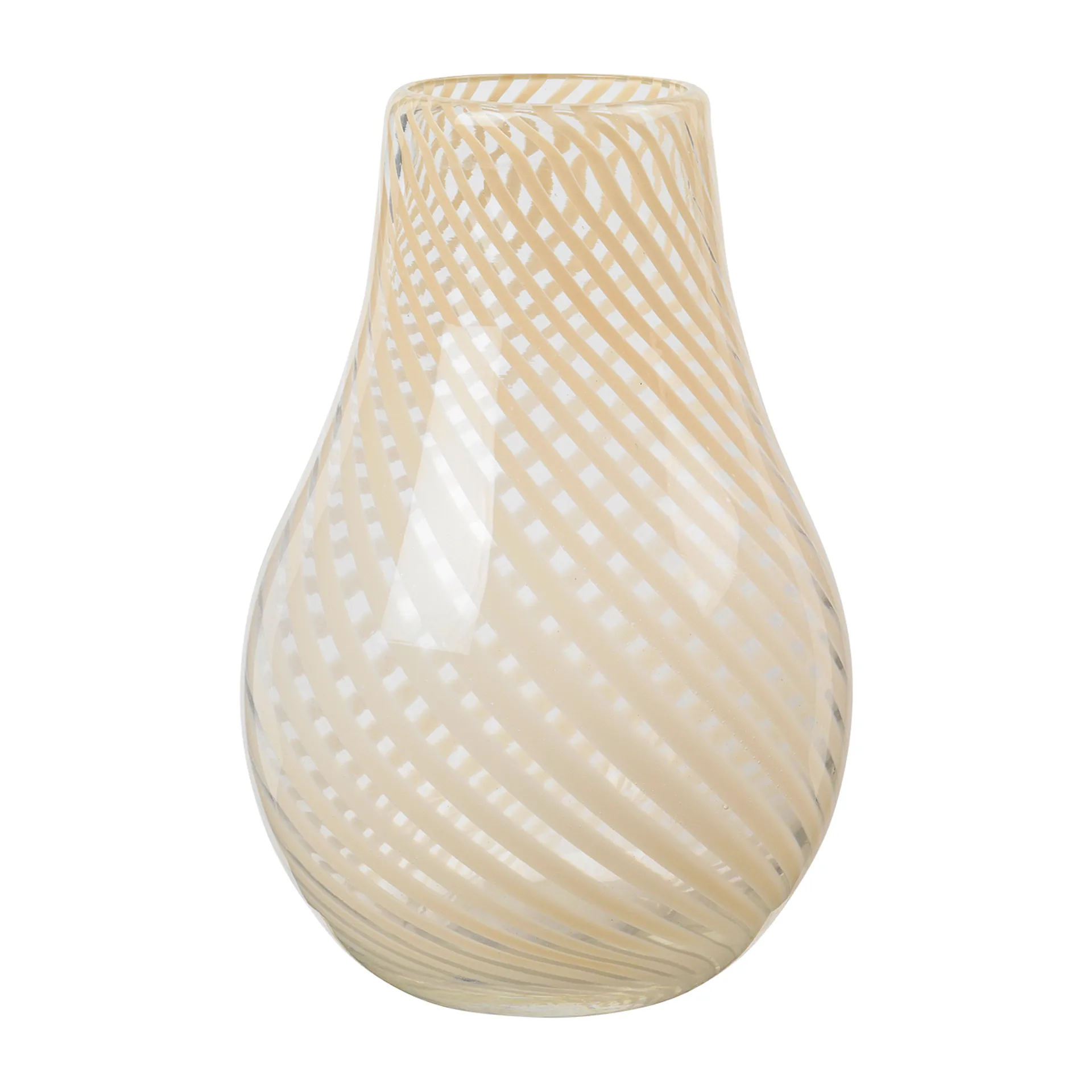 Vase Ada Cross Stripe 22,5 cm, Jaune clair Broste Copenhagen