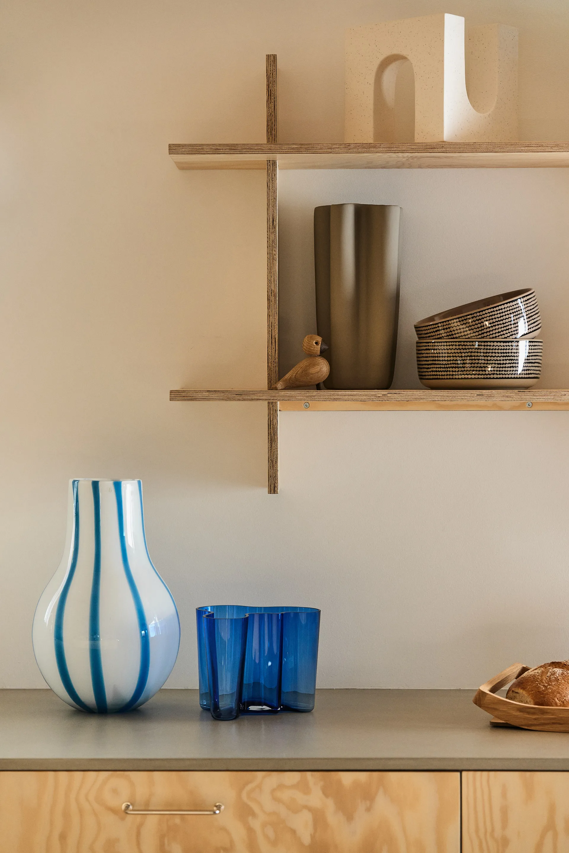 Vase Ada Stripe 37 cm, Plein air bleu clair Broste Copenhagen