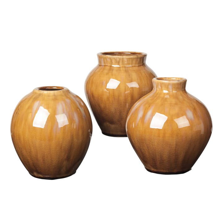 Vase en céramique Ingrid 14,5 cm Lot de 3 - Apple cinnamon - Broste Copenhagen