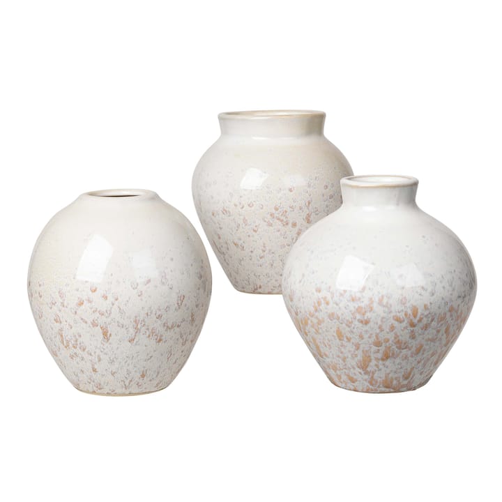 Vase en céramique Ingrid 14,5 cm Lot de 3 - Rainy day-indian tan - Broste Copenhagen