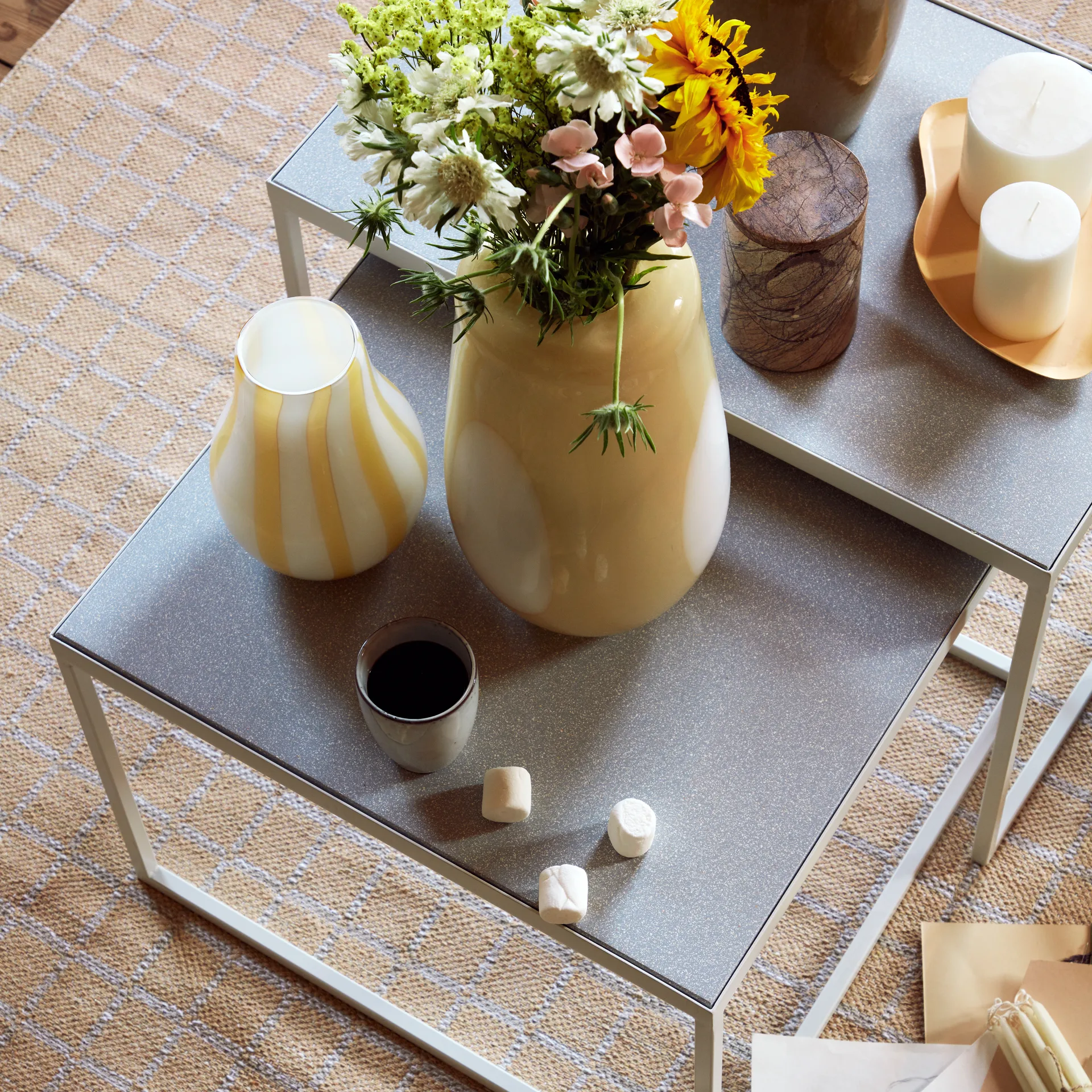 Vase en verre Ada Dot 37 cm, Golden fleece yellow Broste Copenhagen