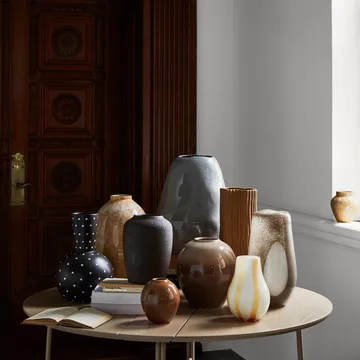 Vase en verre Ada Dot 37 cm - Simply taupe warm grey - Broste Copenhagen
