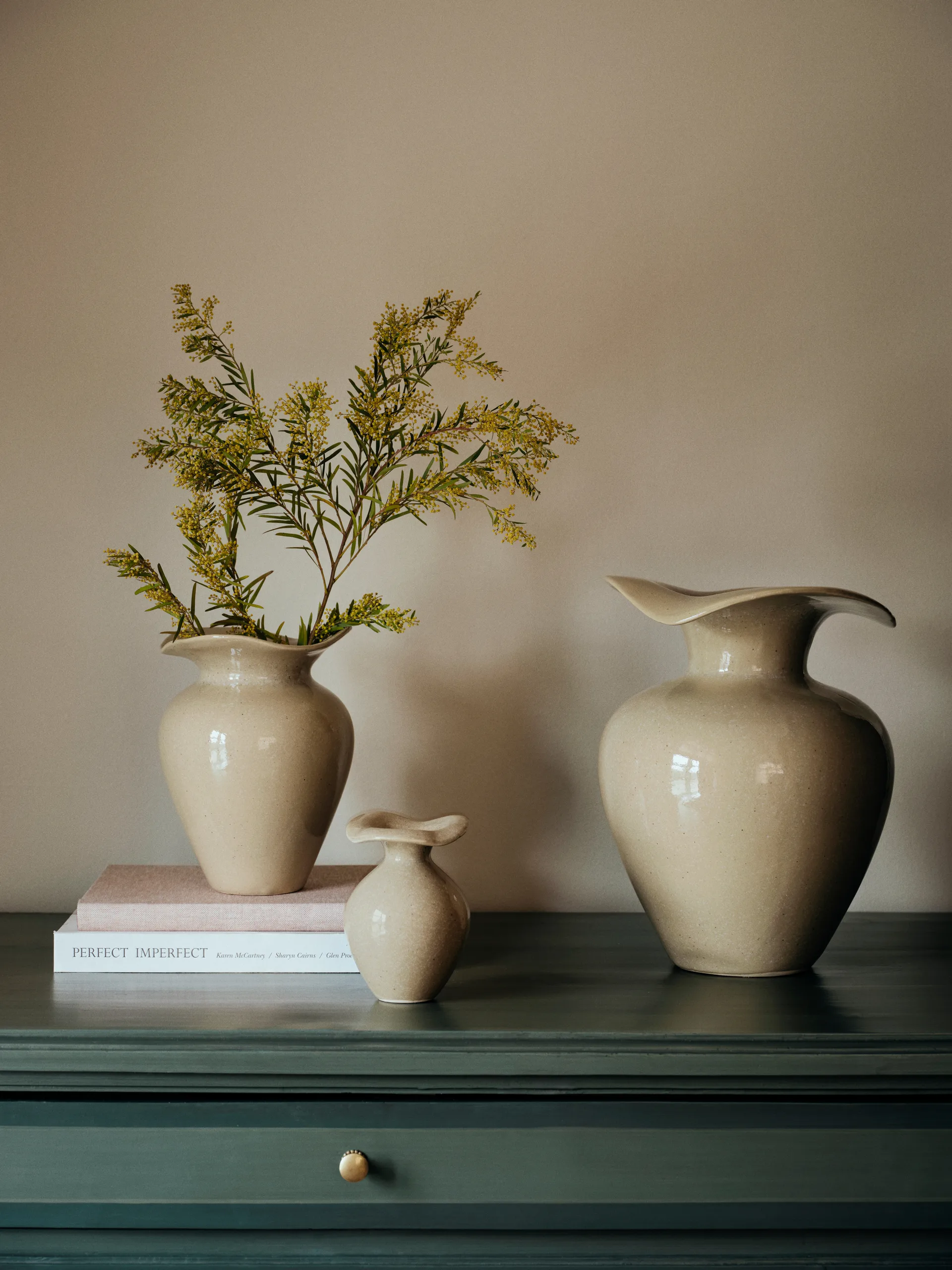 Vase Florentina S 22,5, Beige Broste Copenhagen