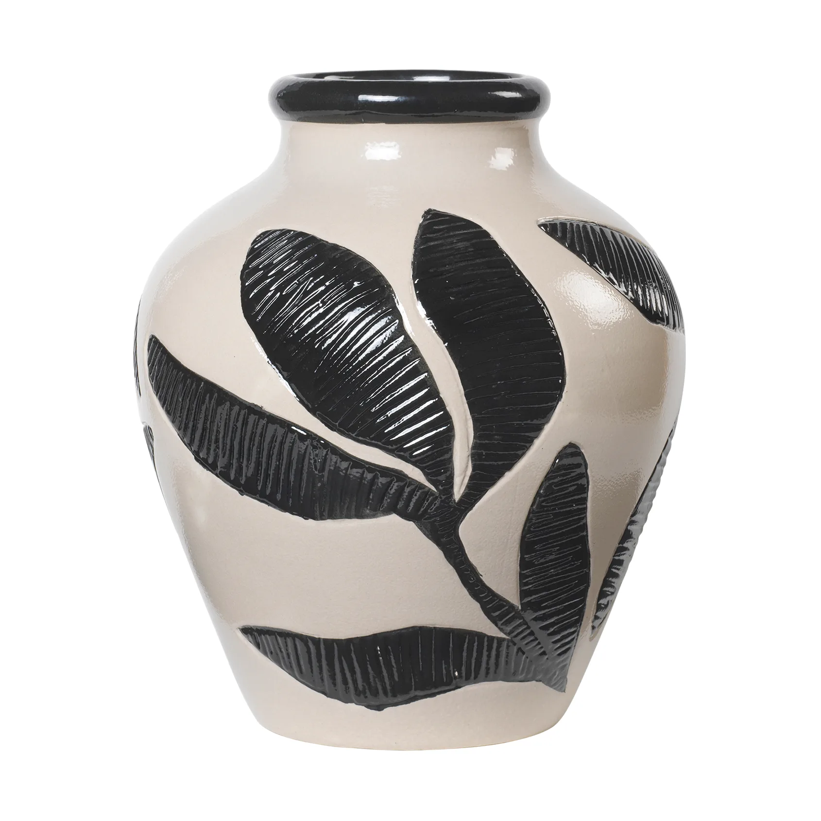 Vase Herbert 30 cm, Black-rainy day green Broste Copenhagen