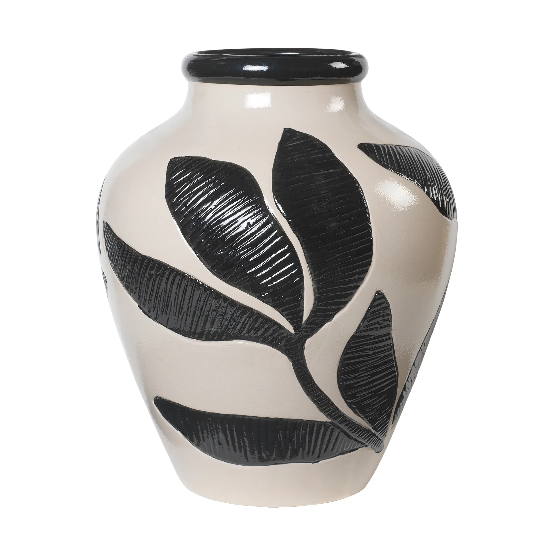 Vase Herbert 40 cm, Black-rainy day green Broste Copenhagen