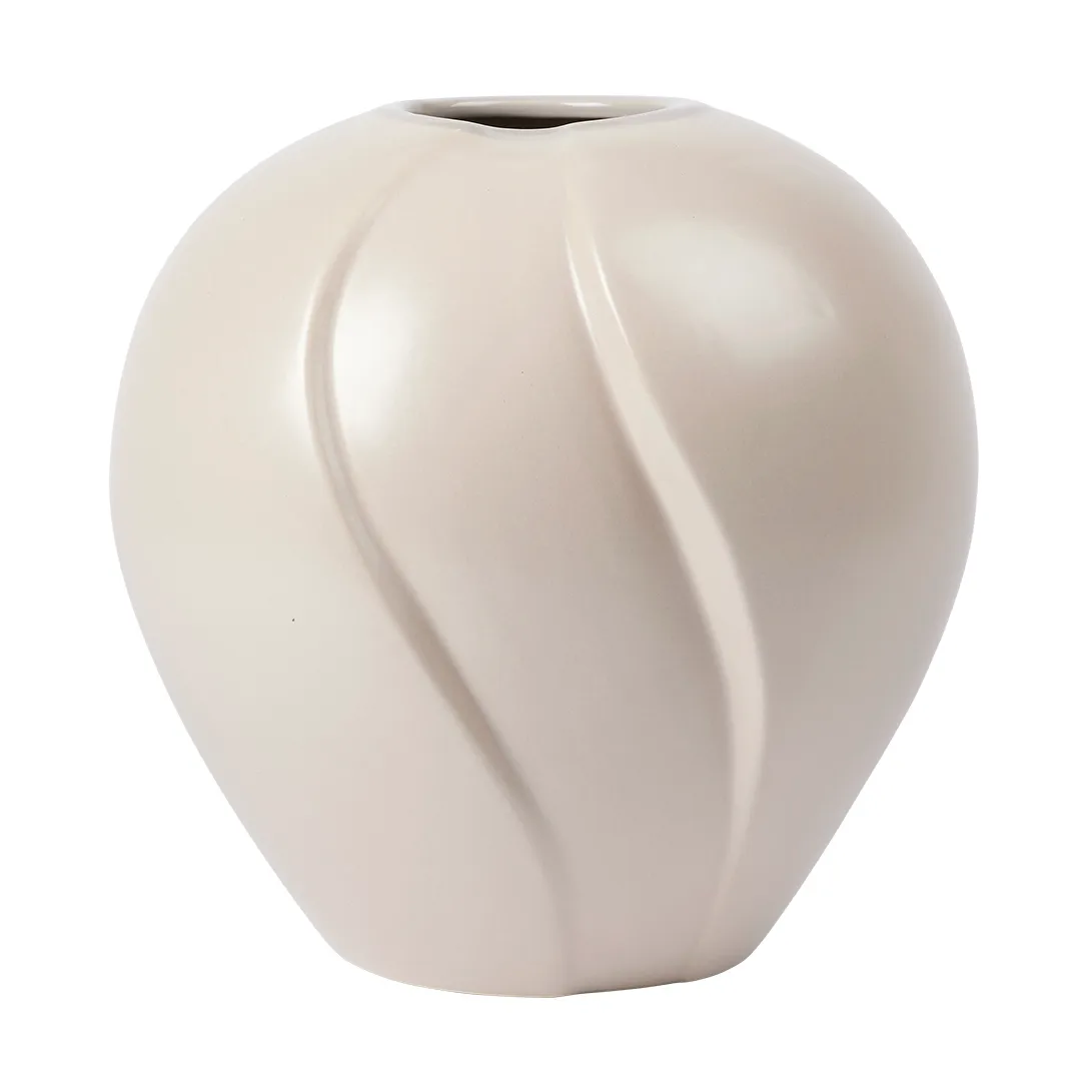 Vase Leda Ø15x15 cm, Grey sand Broste Copenhagen
