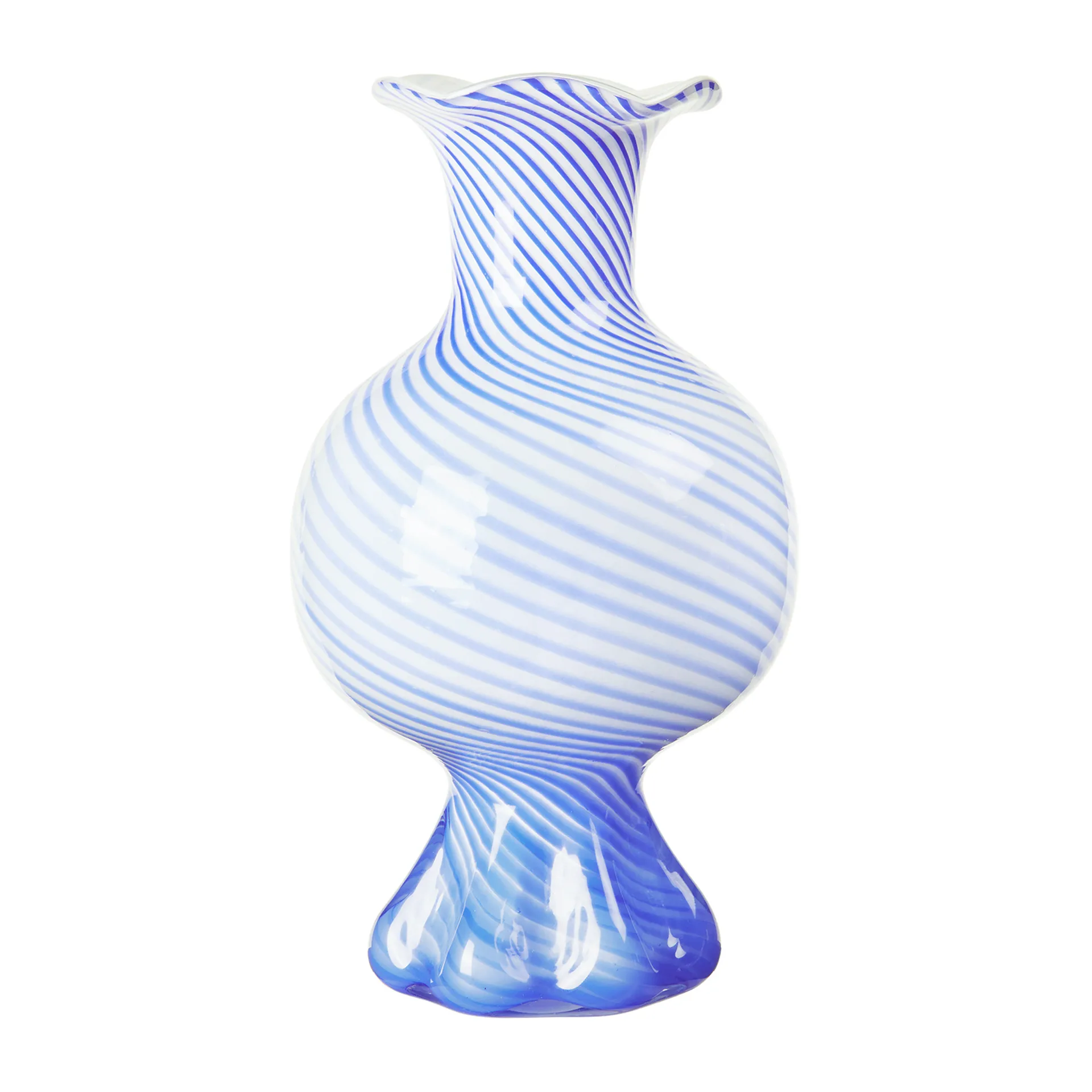 Vase Mella 30 cm, Intense blue-off white Broste Copenhagen