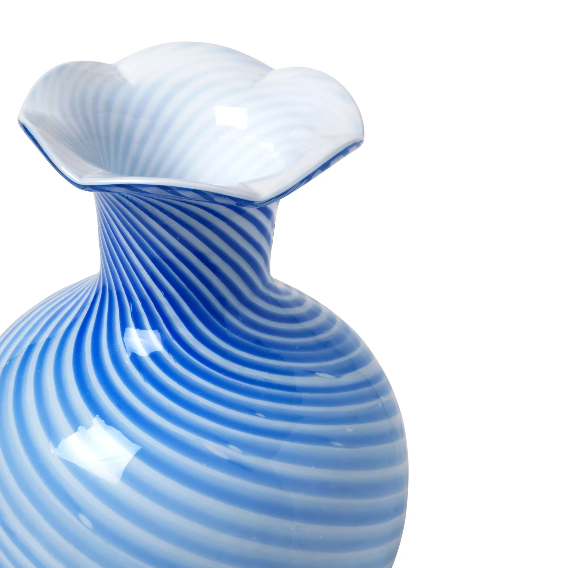 Vase Mella 30 cm, Intense blue-off white Broste Copenhagen