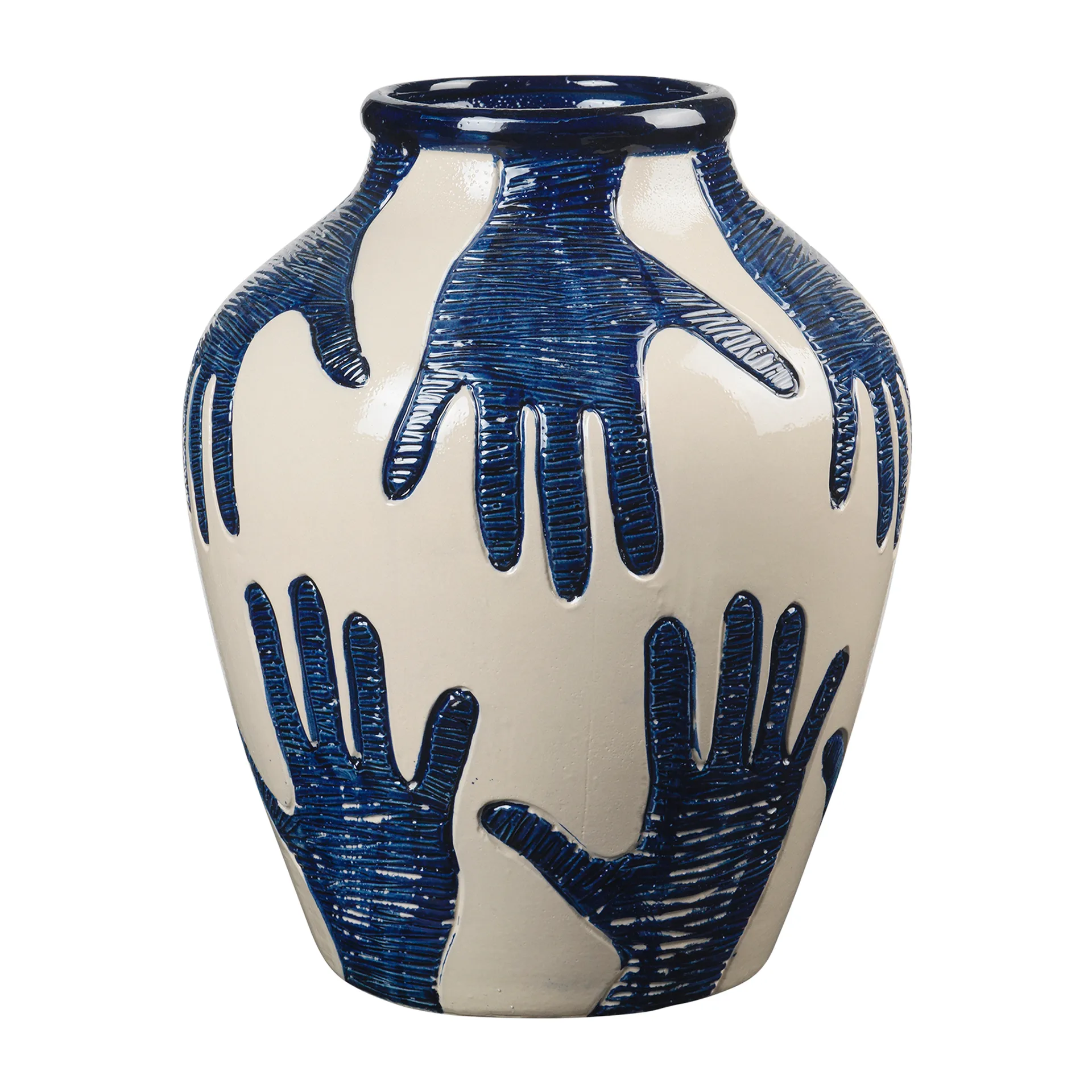 Vase Mime 40 cm, Intense blue-rainy day Broste Copenhagen