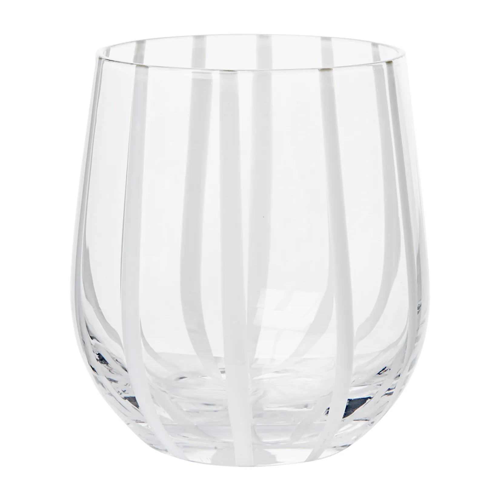 Verre à boire Stripe 35 cl, Clear-white stripes Broste Copenhagen