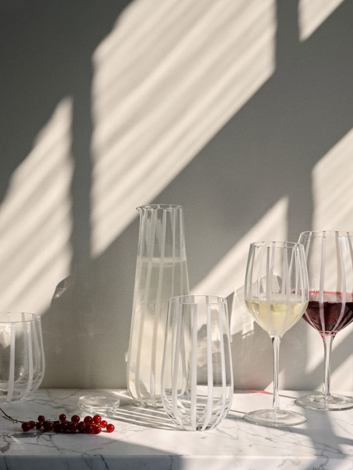 Verre à boire Stripe 35 cl, Clear-white stripes Broste Copenhagen