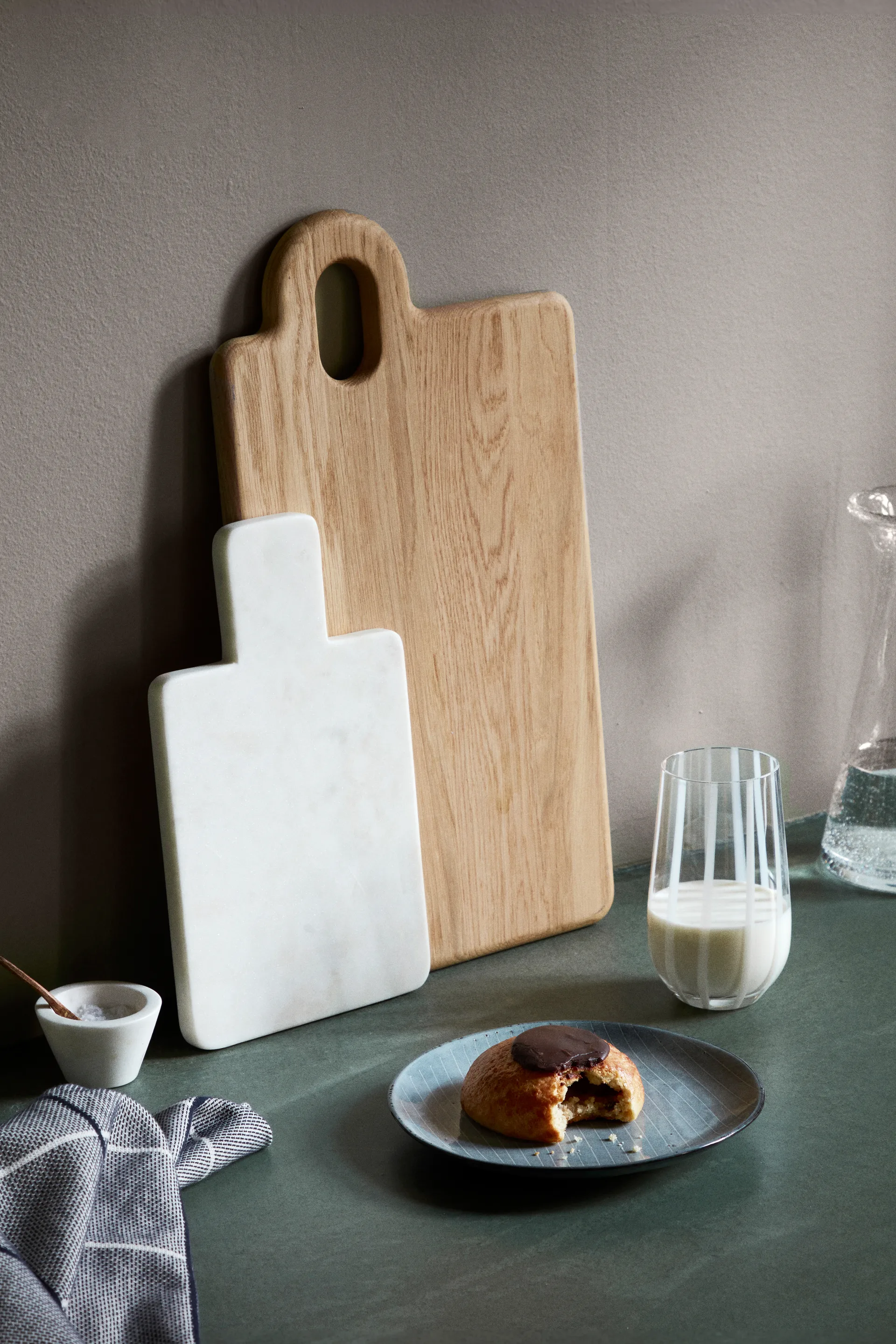 Verre à boire Stripe 55 cl, Clear-white stripes Broste Copenhagen