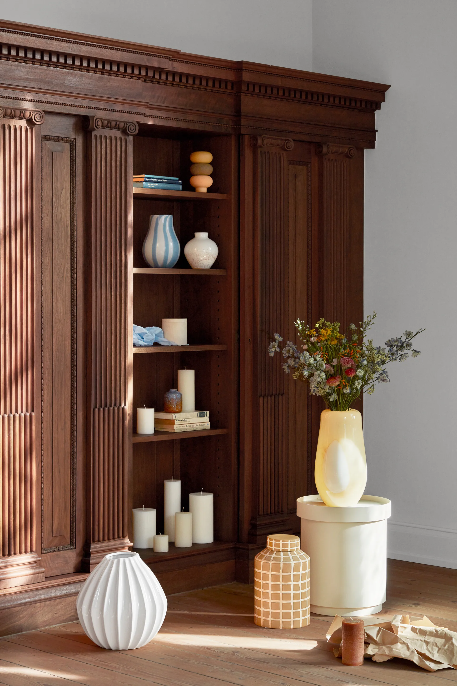 Wide vase ivoire, 40 cm Broste Copenhagen