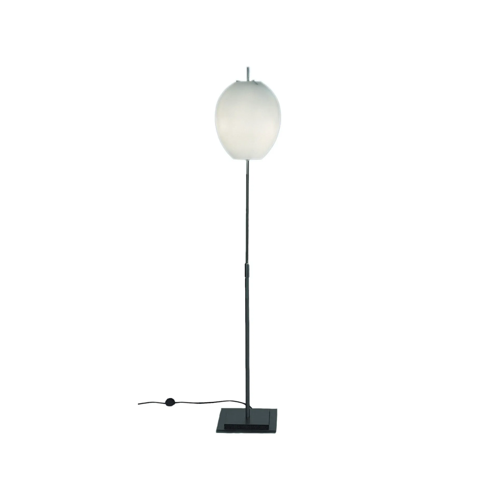 Lampadaire Egg, blanc/acier inoxydable, opaline Bsweden