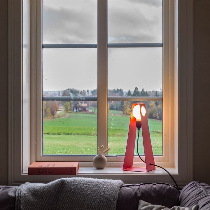 Lampe de table Glasgow - rouge, câble textile noir - Bsweden