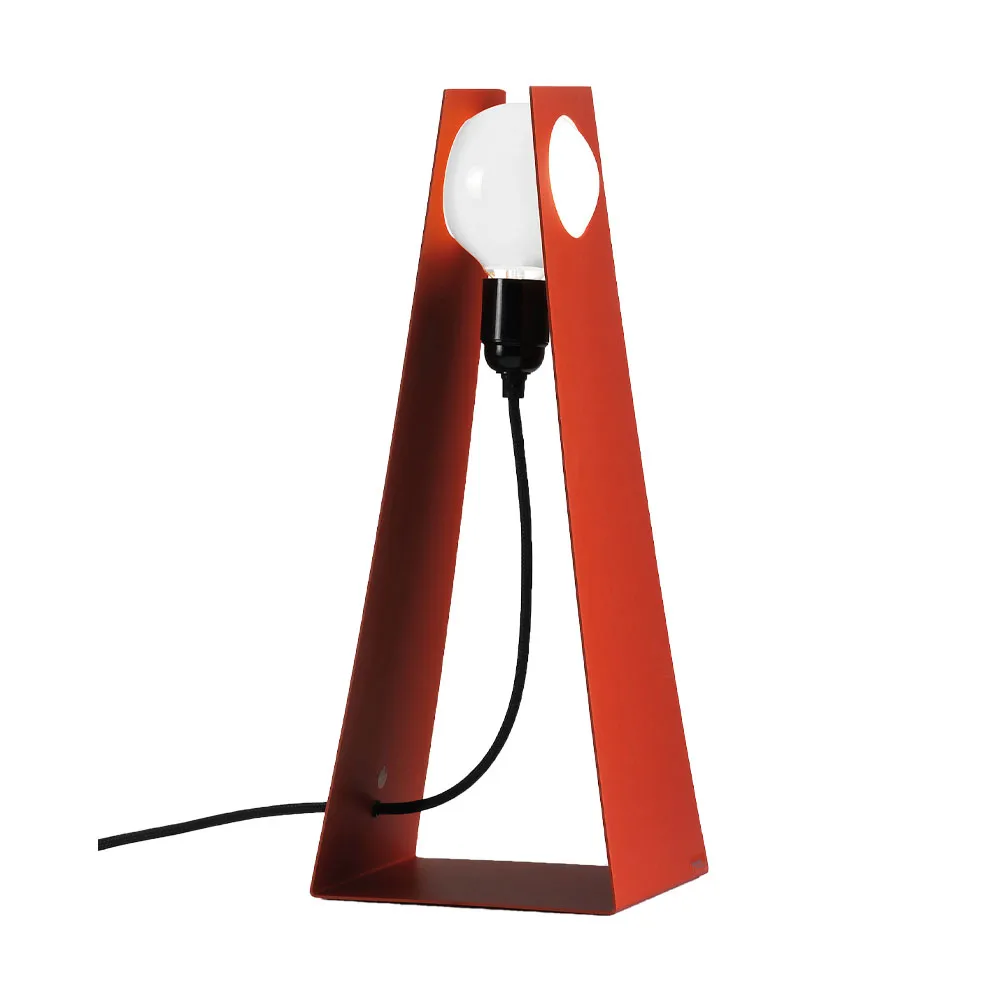 Lampe de table Glasgow, rouge, câble textile noir Bsweden