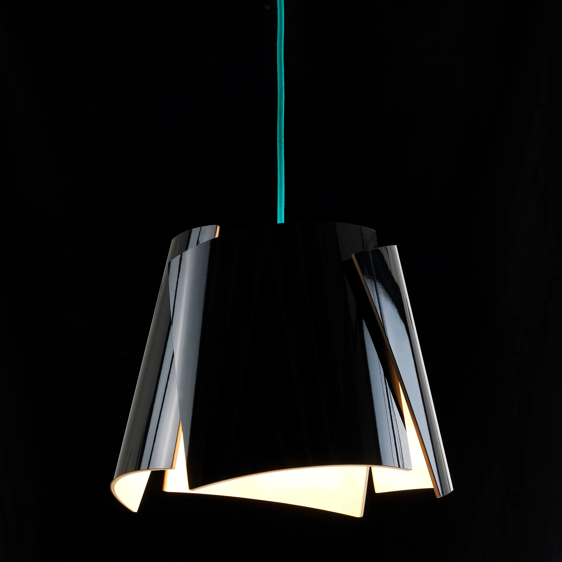 Lampe Leaf noire, noir-turquoise Bsweden