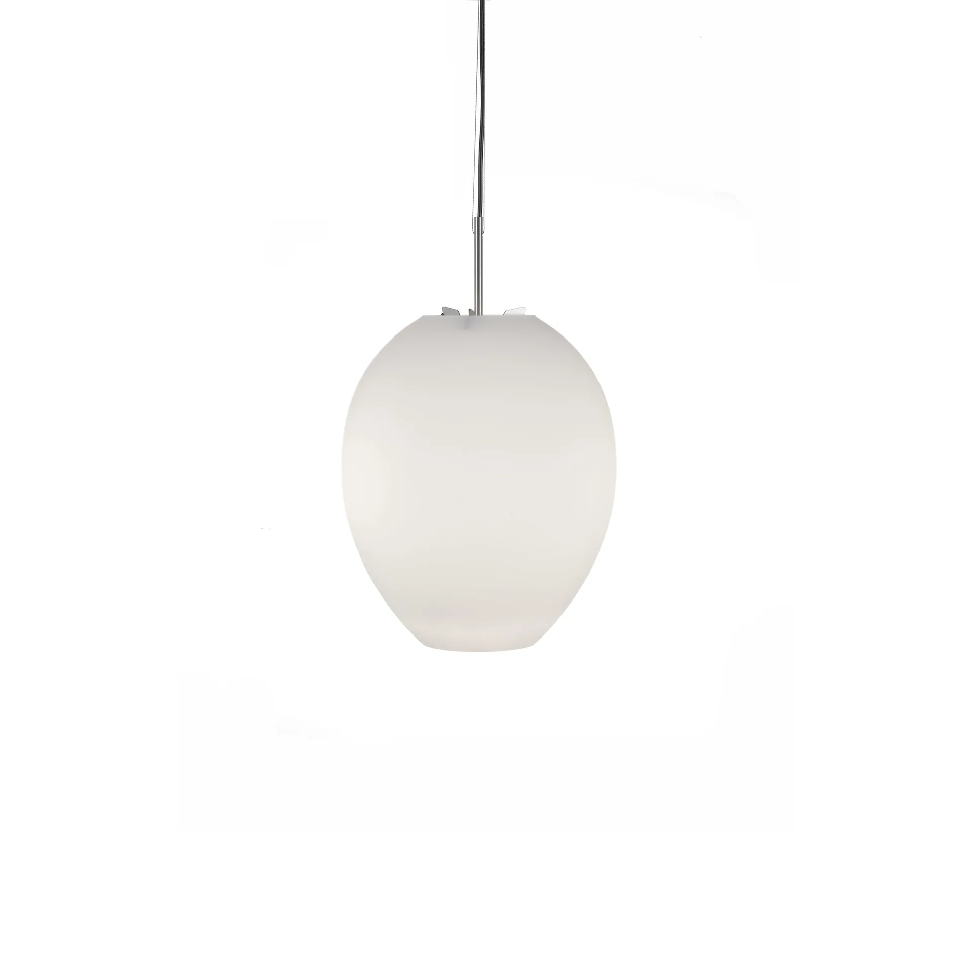 Suspension Egg, blanc/acier inoxydable, opaline Bsweden