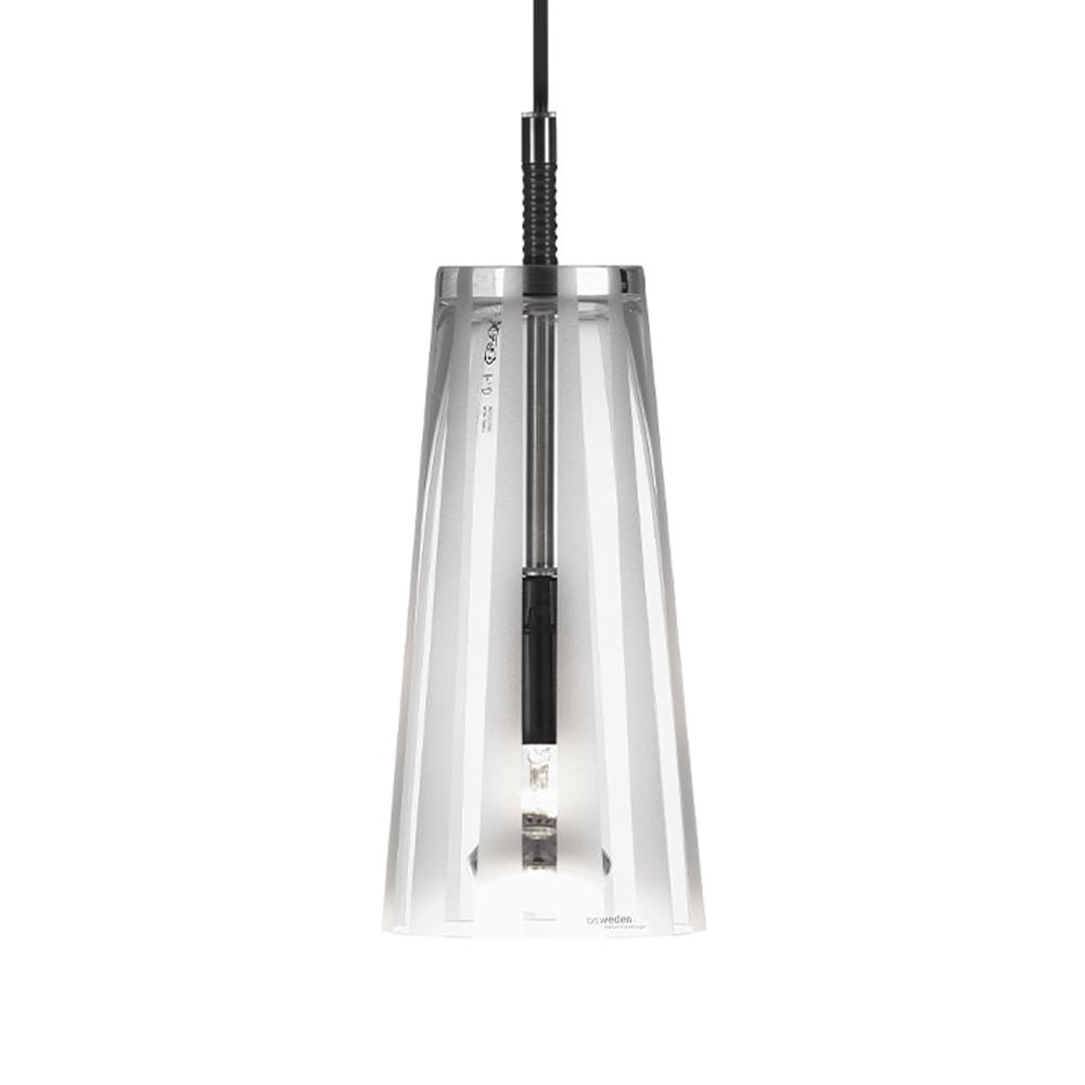Bsweden Suspension Manhattan 50 verre transparent, rayures verticales givrées