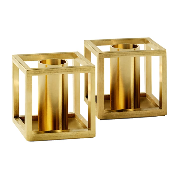 Bougeoir Kubus Micro Lot de 2 - Laiton - By Lassen