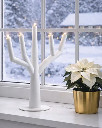 Chandelier de l’Avent Winter Ruby - Offwhite - By Rydéns