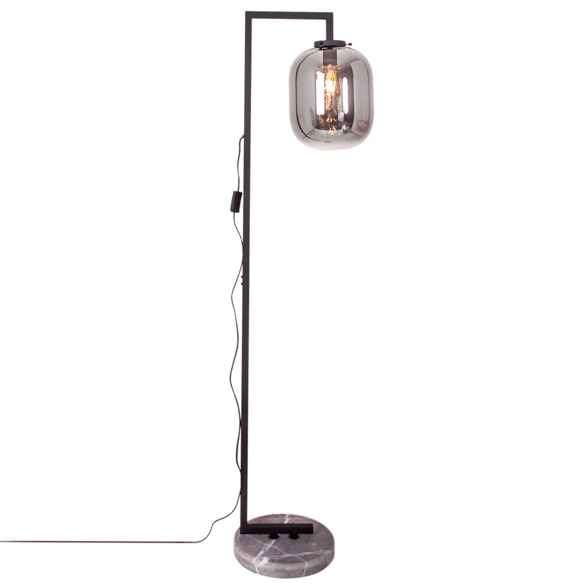 By Rydéns Lampadaire Leola Marbre noir-gris fumé | Design Scandinave | Lampes sur pieds | Gris