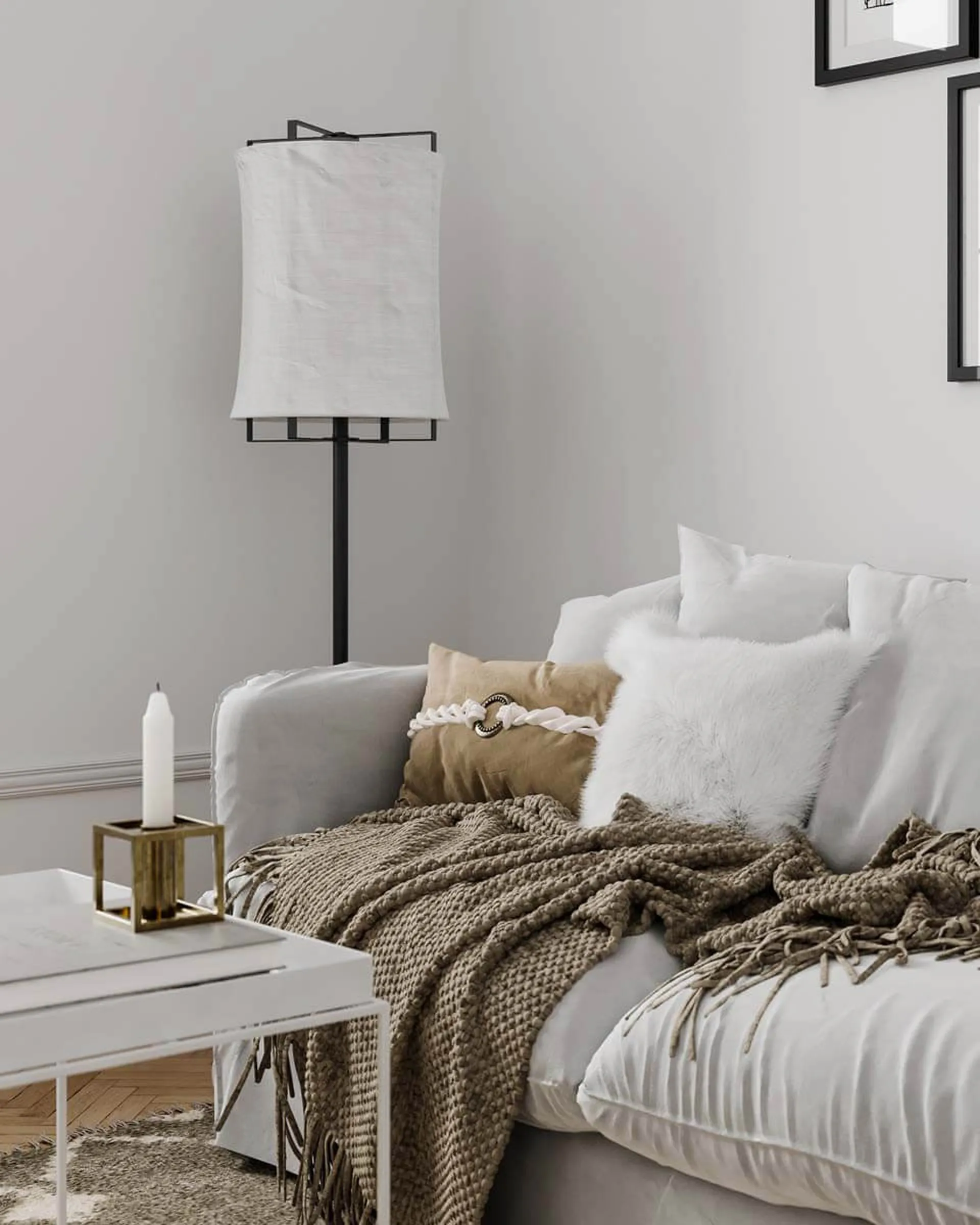 Lampadaire Softy 150 cm, Blanc mat-noir mat By Rydéns