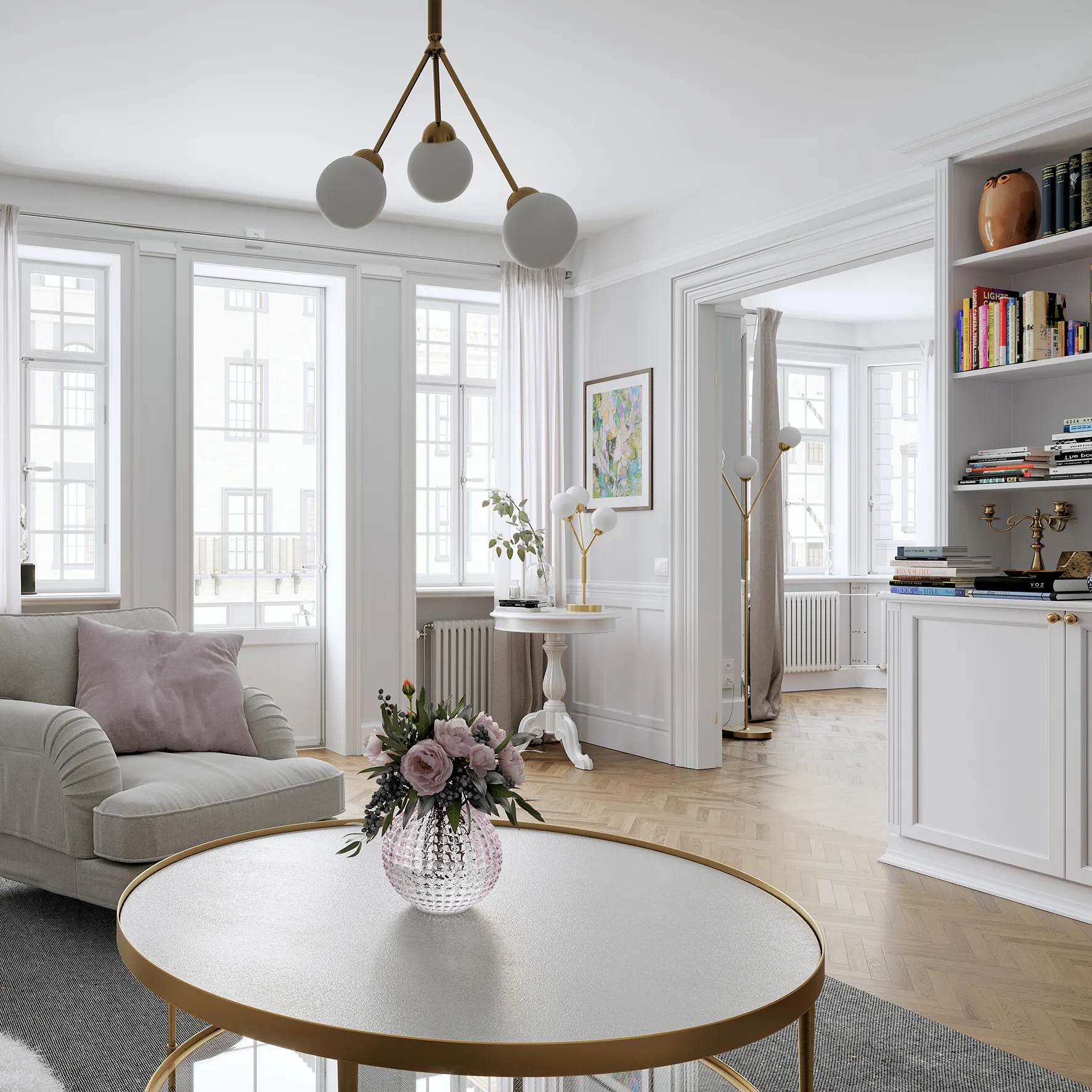 Lampe à suspension 3Some, Doré antique By Rydéns