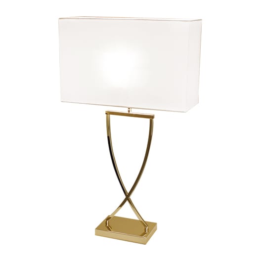 Lampe de bureau Omega 52 cm - laiton-blanc - By Rydéns