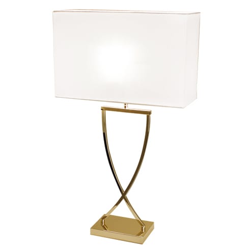 Lampe de bureau Omega 67 cm - laiton-blanc - By Rydéns