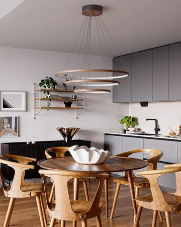 Lampe de plafond Trione Ø80 cm - Noyer - By Rydéns