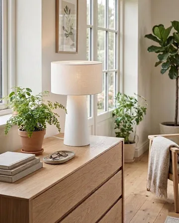 Lampe de table Linum - Blanc, 50 cm - By Rydéns