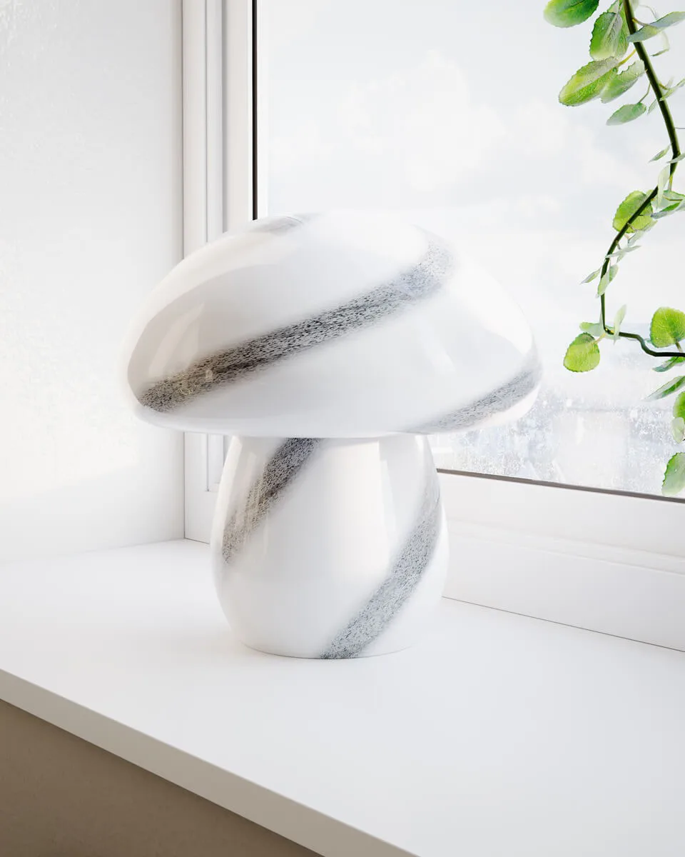 Lampe de table Mira Mushroom 30 cm, Blanc-noir By Rydéns