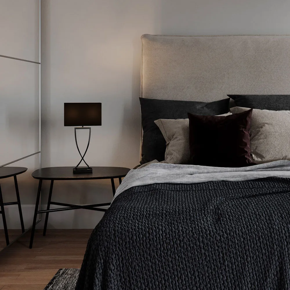 Lampe de table Omega, noir/chome, h 52 cm By Rydéns