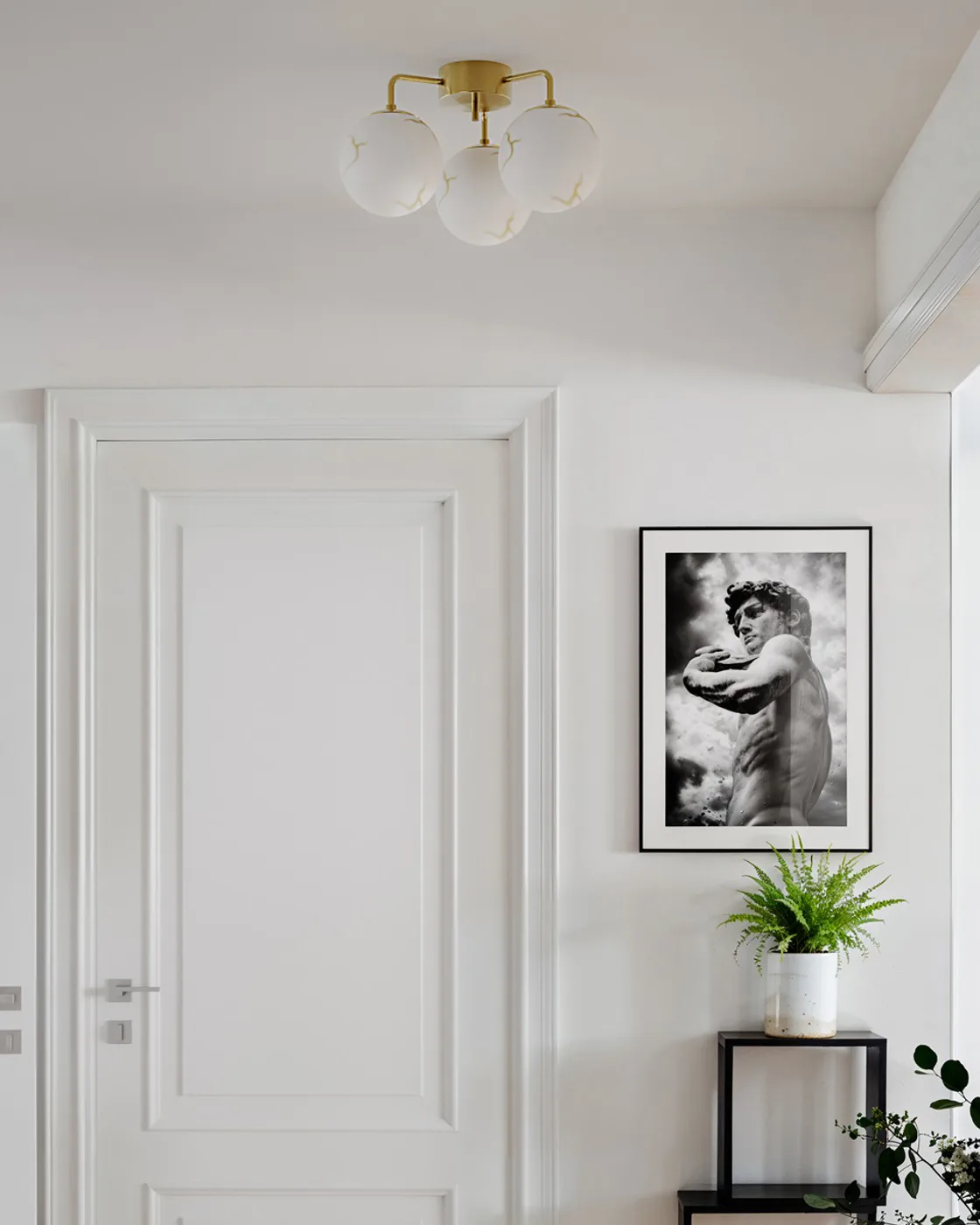 Plafonnier Bellagio 3-lite, Laiton-blanc By Rydéns