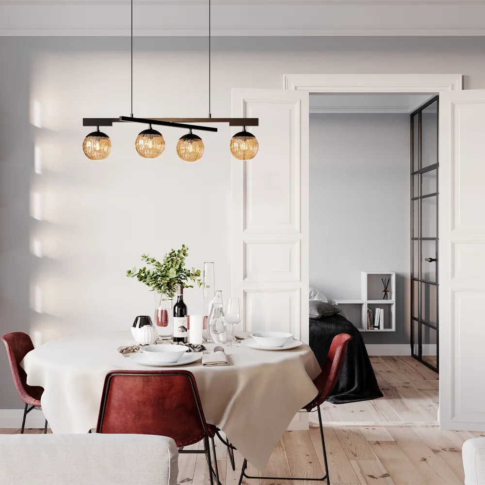 Suspension Labelle, noir/ambre By Rydéns