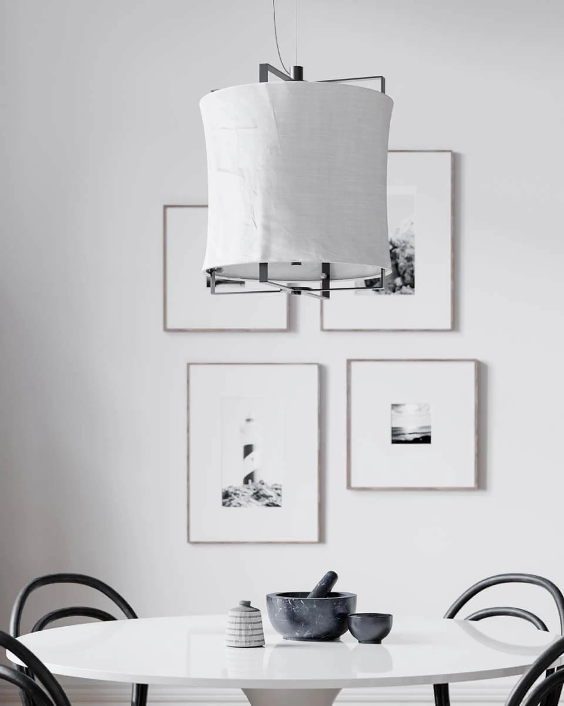 Suspension Softy Ø35 cm, Blanc mat-noir mat By Rydéns