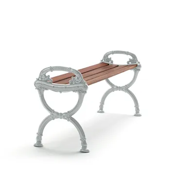 Banc Byarum - Acajou, support en aluminium brut - Byarums bruk