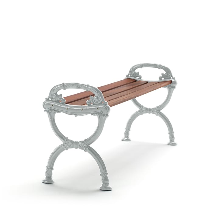 Banc Byarum - Acajou, support en aluminium brut - Byarums bruk