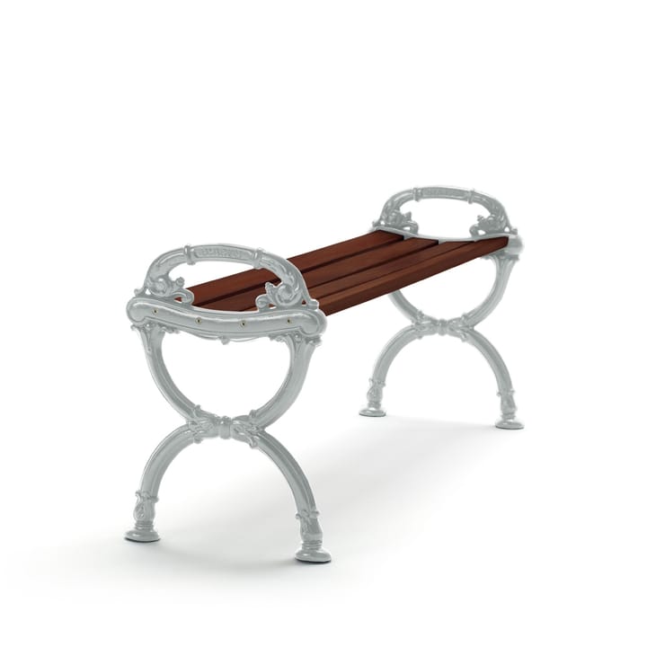 Banc Byarum - Pin brun lasuré, support en aluminium brut - Byarums bruk