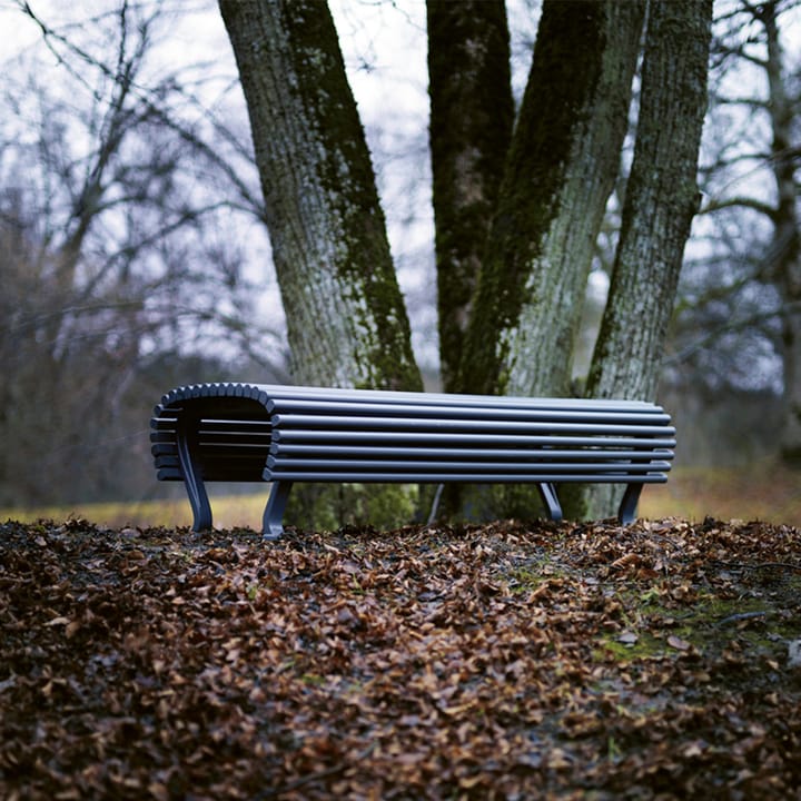 Banc Jujol, Lasure acajou noir, élancé, support noir Byarums bruk